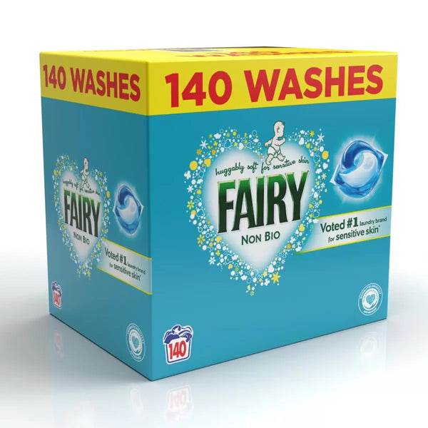 Fairy Non Bio Pods, 140 Wash Laundry Detergent, Capsule, Washing Liquid Tablets