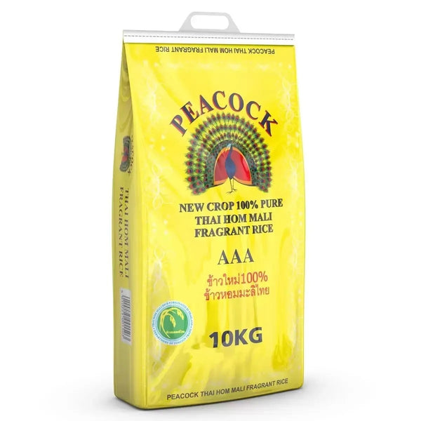 Peacock Thai Hom Mali Fragrant Rice New Crop 100% AAA - 10kg